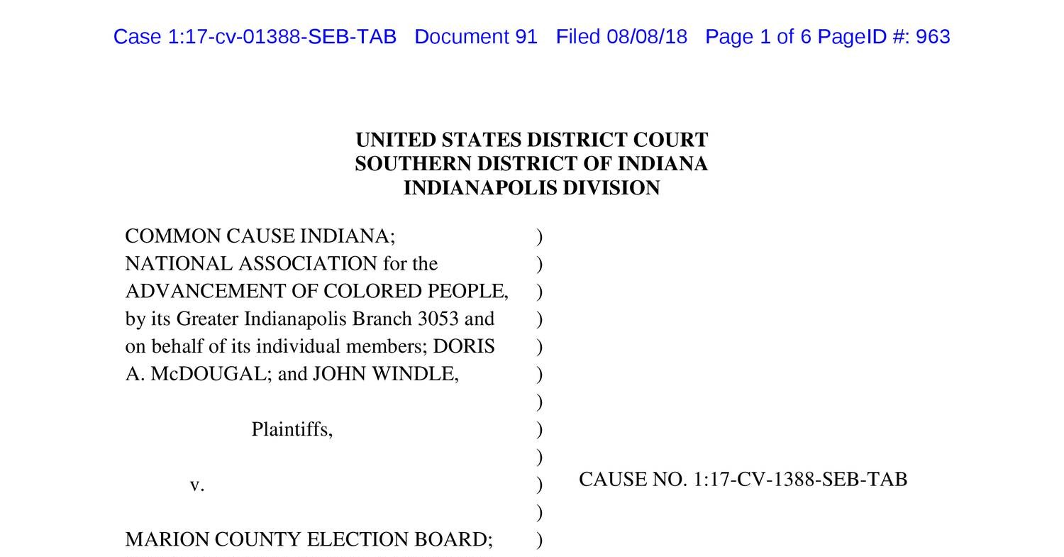 common cause v marion county election board motion opposing nonparty