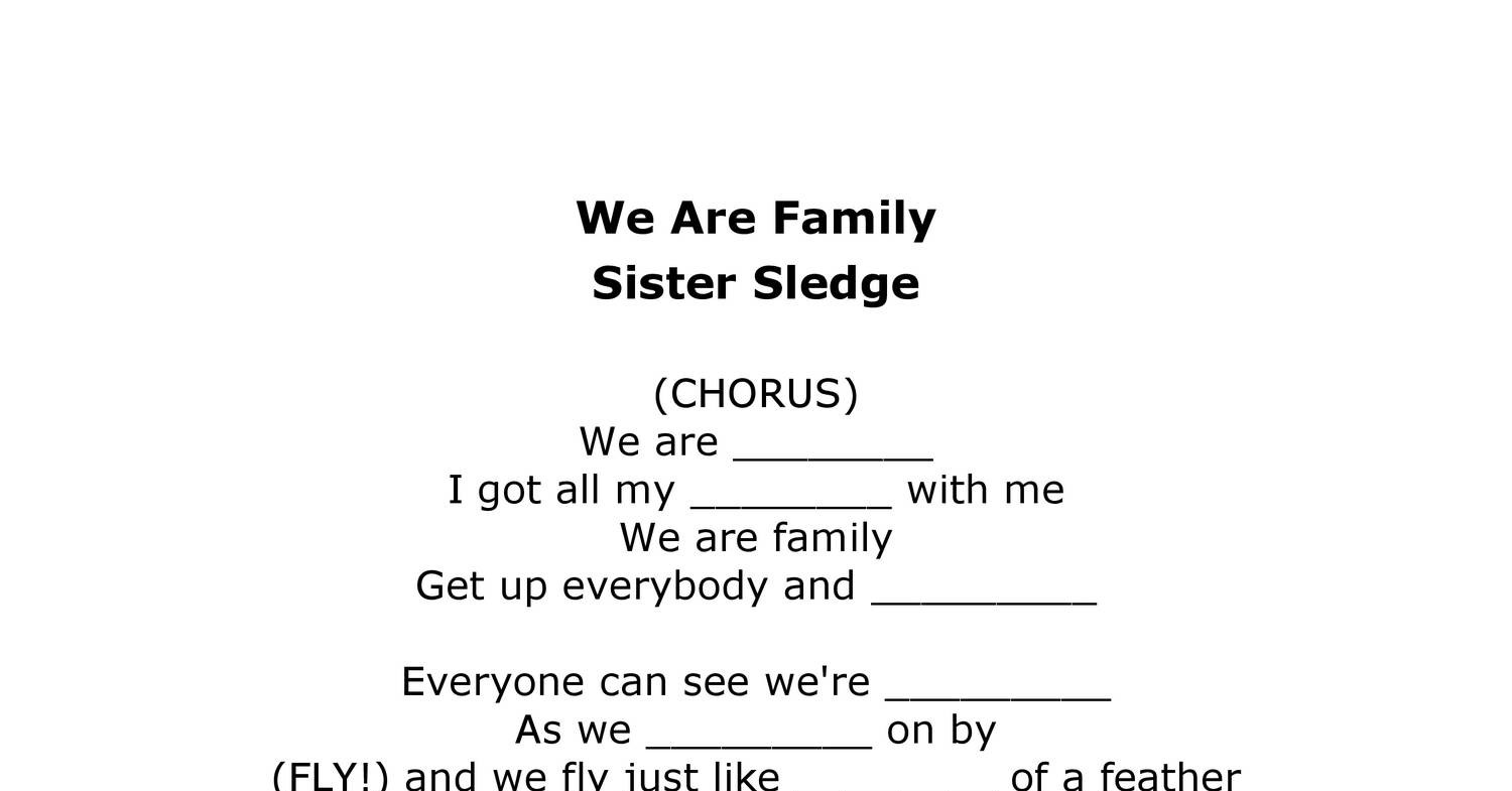 We Are Family Lyrics Doc Docdroid