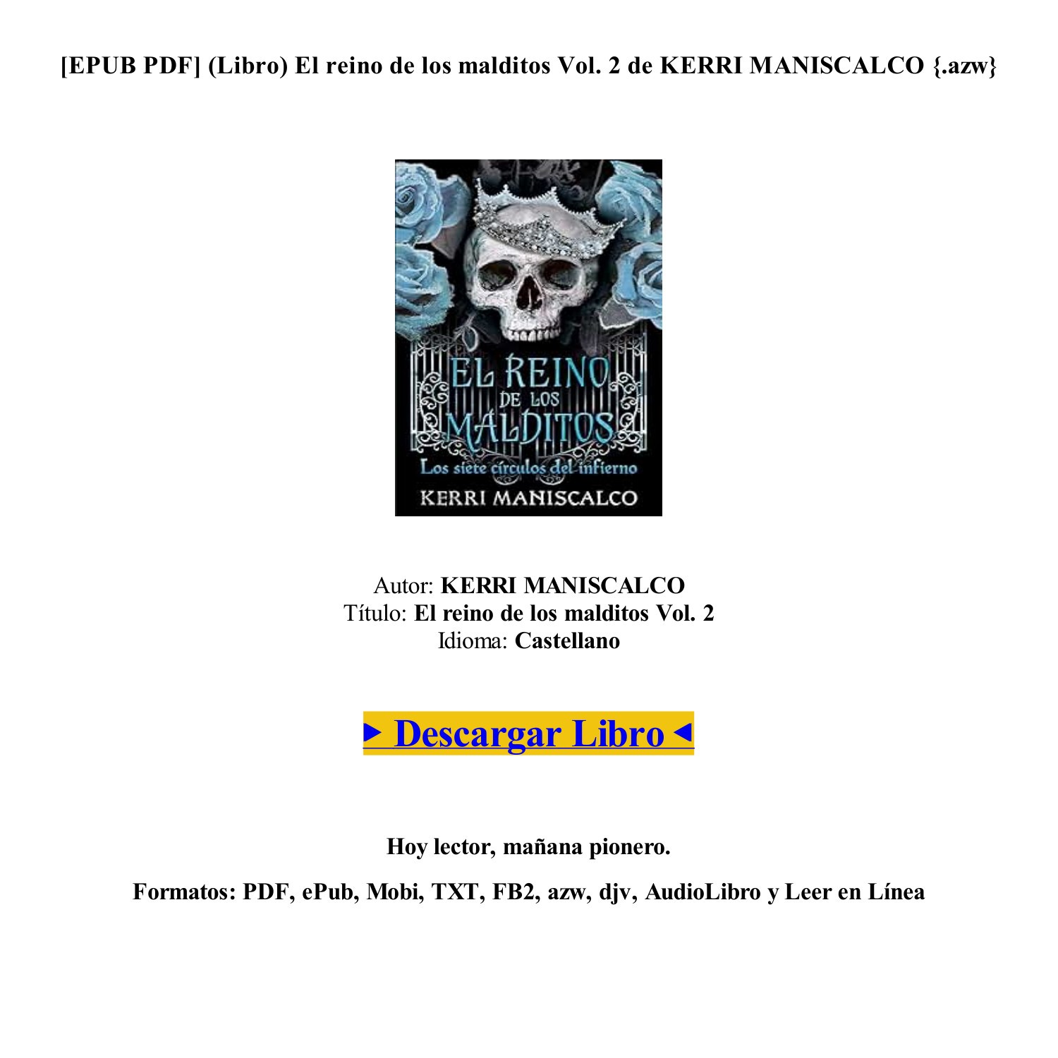 LIBRO) [EPUB PDF] El reino de los malditos Vol. 2 de KERRI MANISCALCO  {libro}.pdf