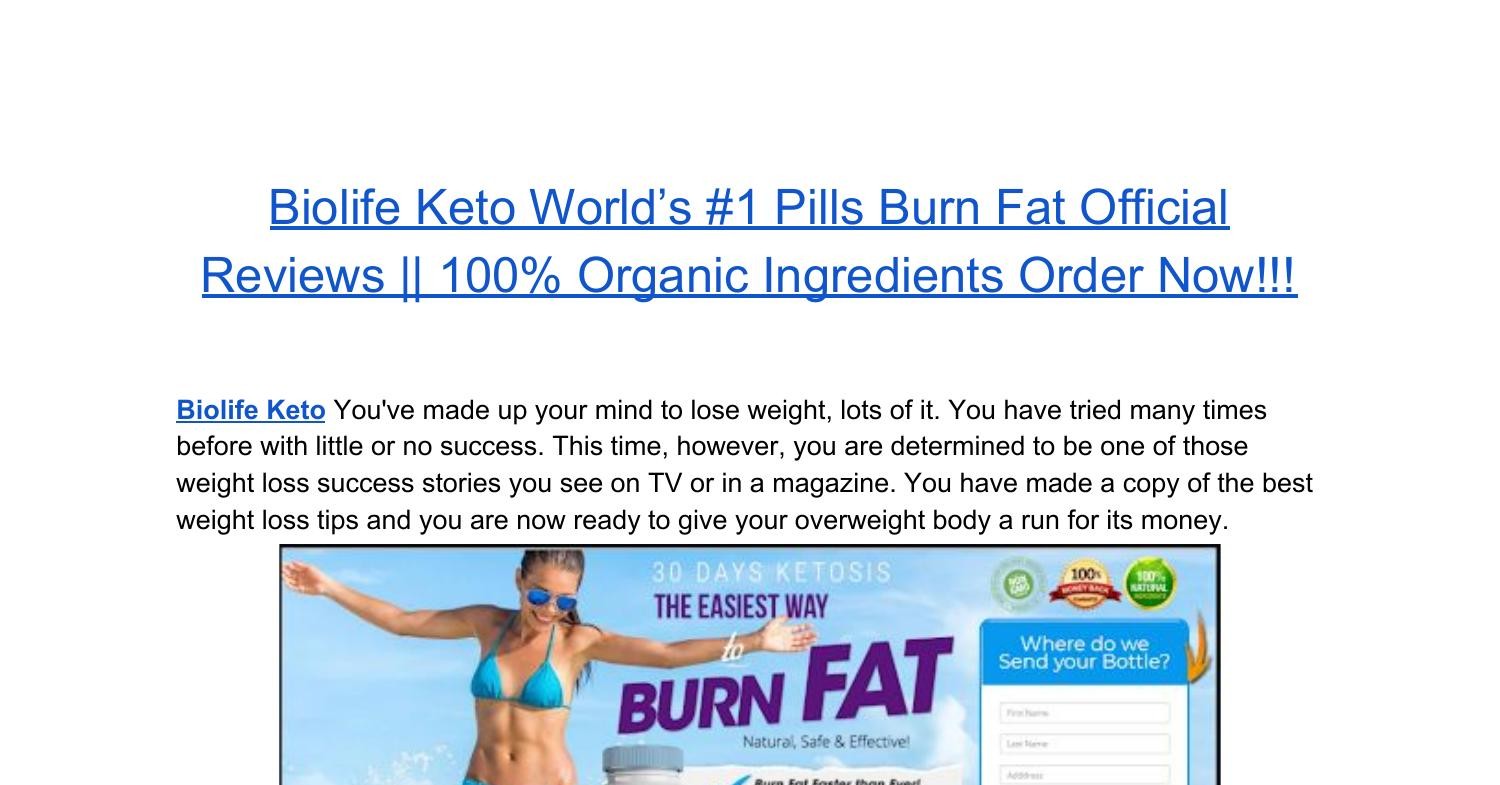 Biolife Keto World’s 1 Pills Burn Fat Official Reviews __ 100 Organic