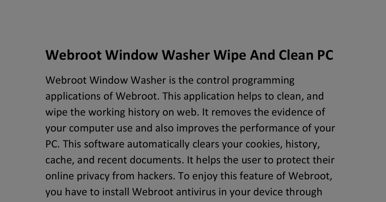 Webroot Window Washer Wipe And Clean Pc Docx Docdroid
