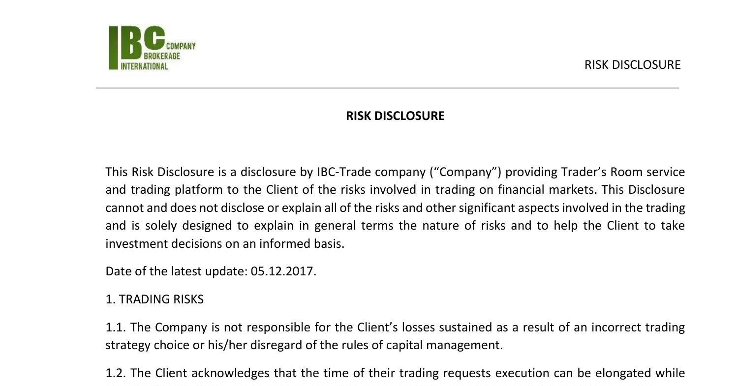 Risk Disclosure Pdf Docdroid