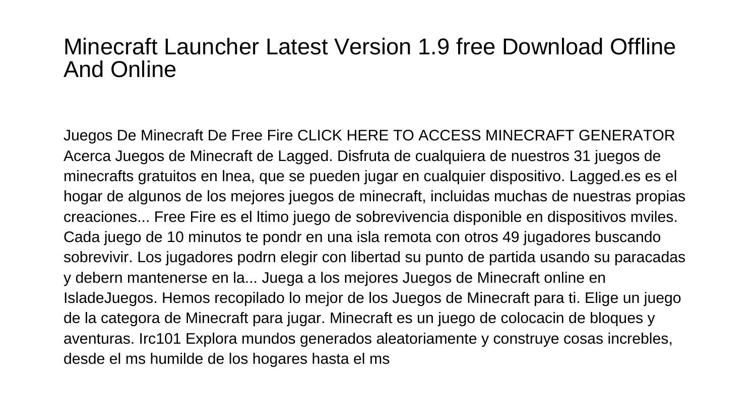 Minecraft Launcher Newest Version 19 Free Download Offline And ...