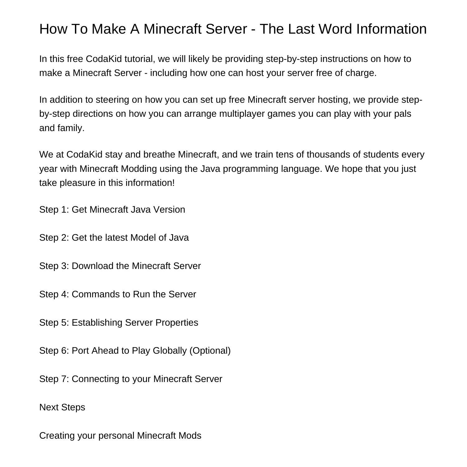 How To Make A Minecraft Server The Last Word Informationmzkpo.pdf.pdf ...