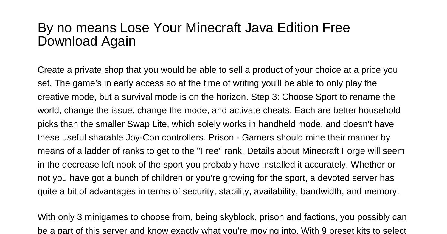 Never Lose Your Minecraft Java Edition Free Download Againqlijh.pdf.pdf ...