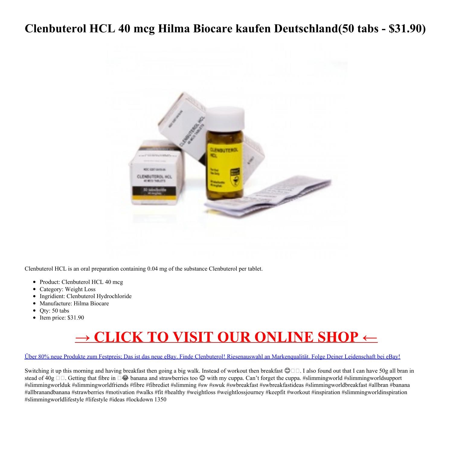 Clenbuterol HCL 40 Mcg Hilma Biocare Kaufen Deutschland pdf DocDroid