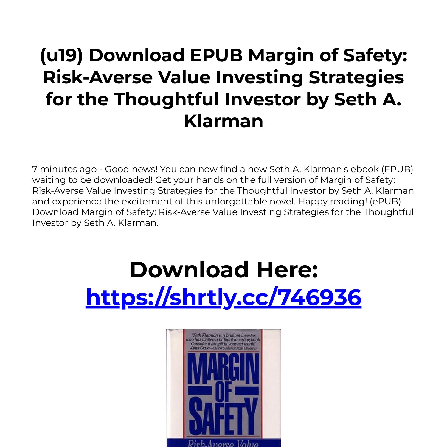 Download margin of safety PDF