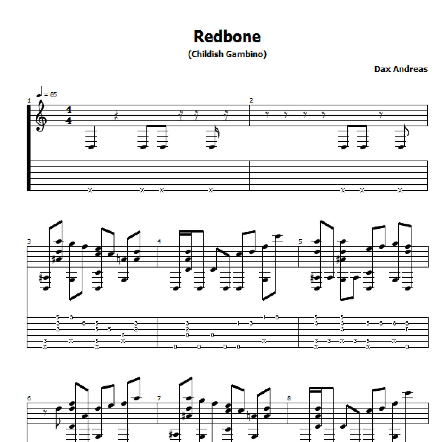 Childish Gambino Redbone Fingerstyle Tab by Dax Andreas.pdf DocDroid