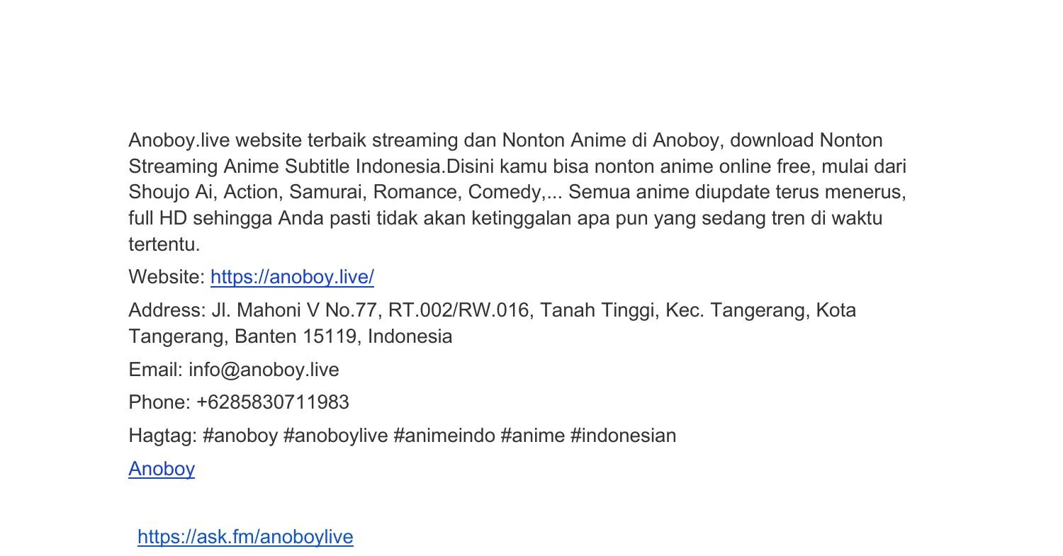AnoBoy - Website Terbaik Streaming dan Nonton Anime Subtitle Indonesia