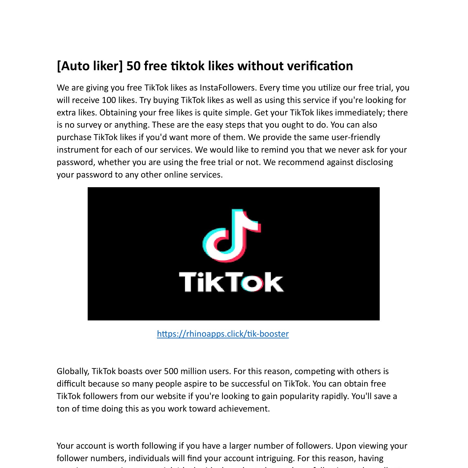 Free Tiktok Likes Without Verification www.docdroid.net