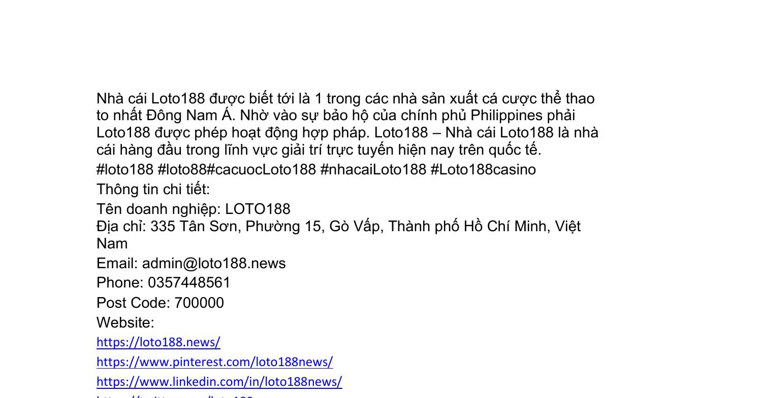 Loto188 – Sân Chơi Cá Cược Uy Tín Hàng Đầu Việt Nam