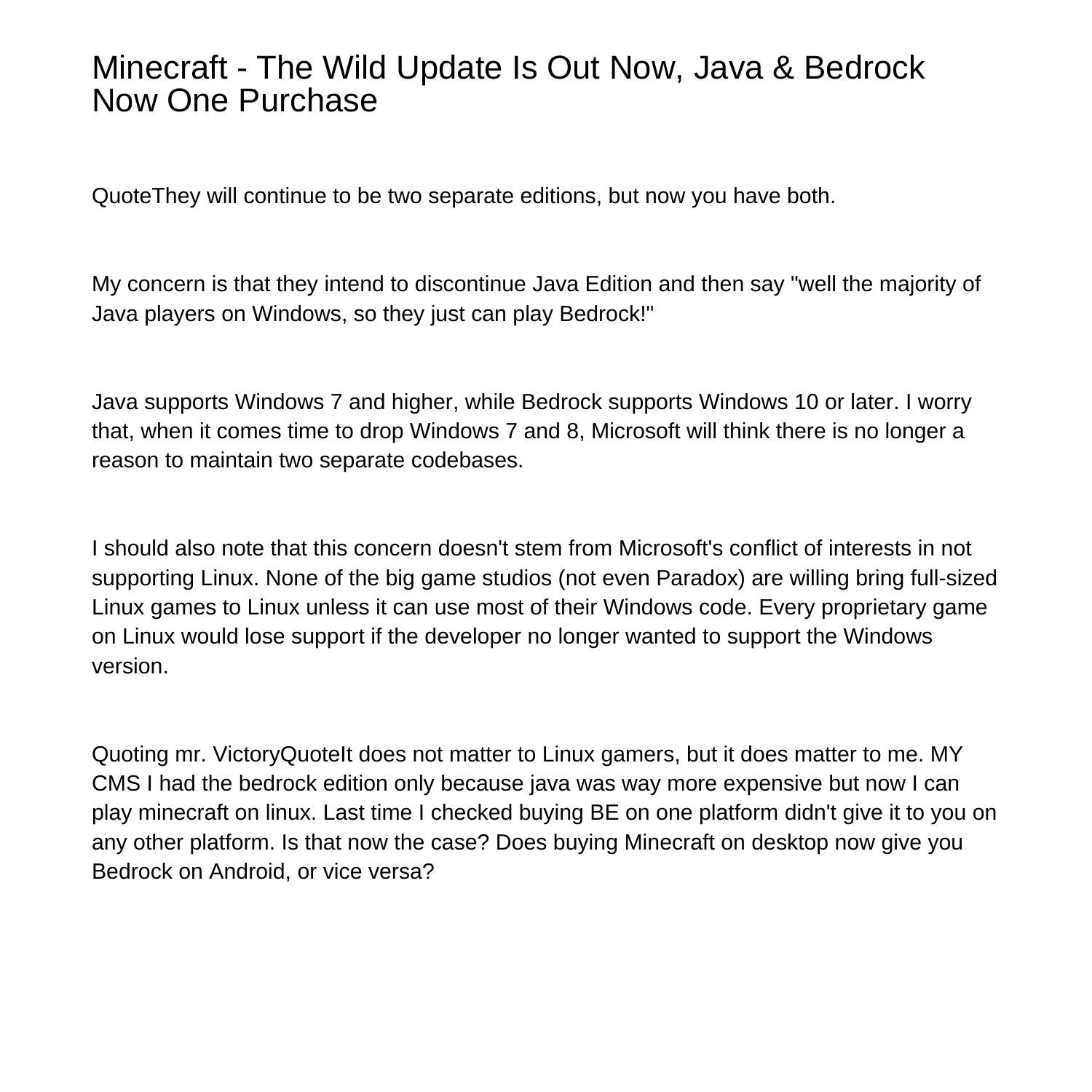 Minecraft The Wild Update Is Out Now Java Bedrock Now One Purchaselqwip ...