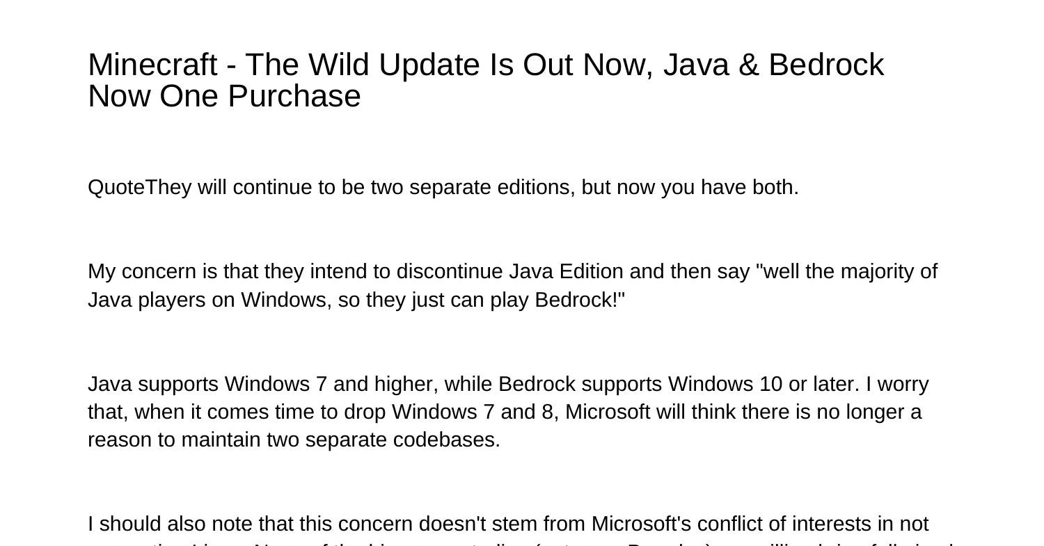 Minecraft The Wild Update Is Out Now Java Bedrock Now One Purchaselqwip ...