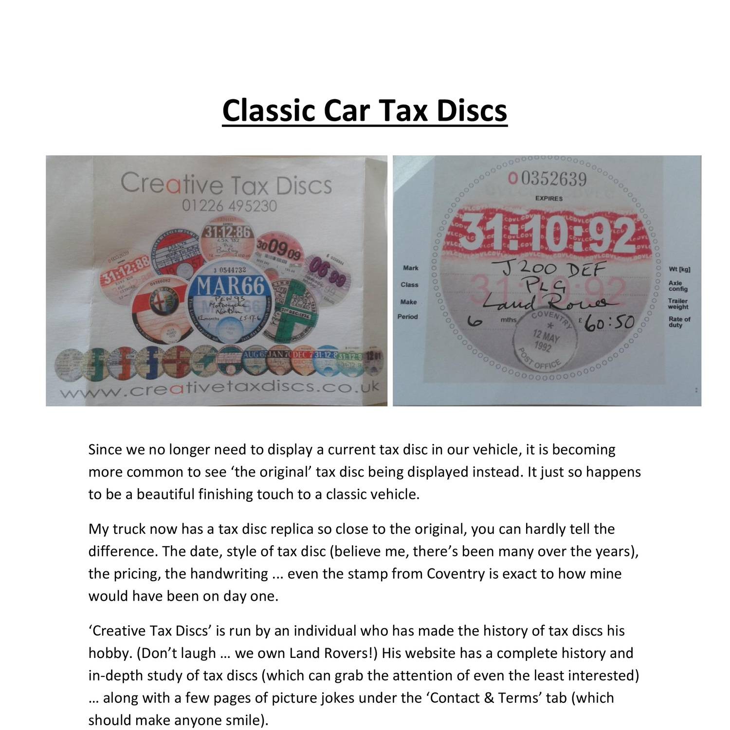 Classic Car Tax Discs.pdf DocDroid