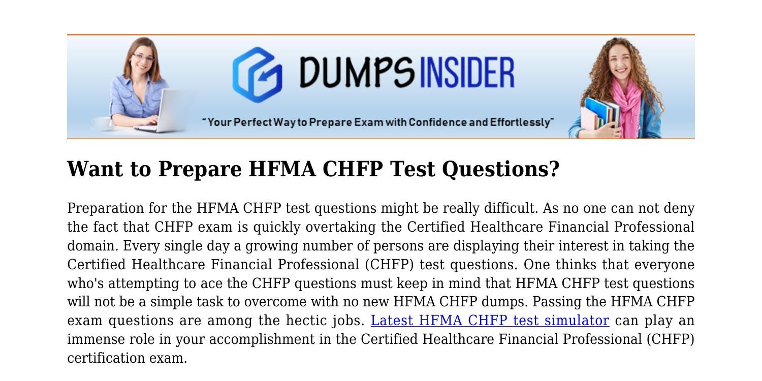 HFMA Certified Healthcare Financial Professional Test CHFP Exam QA PDF+SIM 