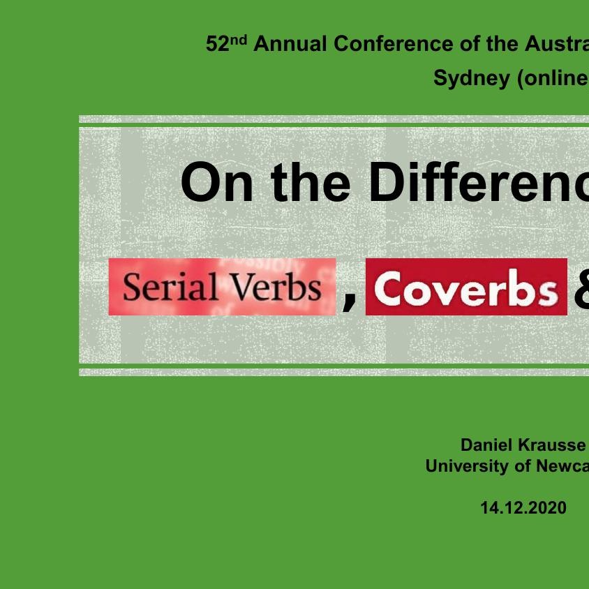 On the Difference between Serial Verbs, Coverbs and Complex Predicates ...