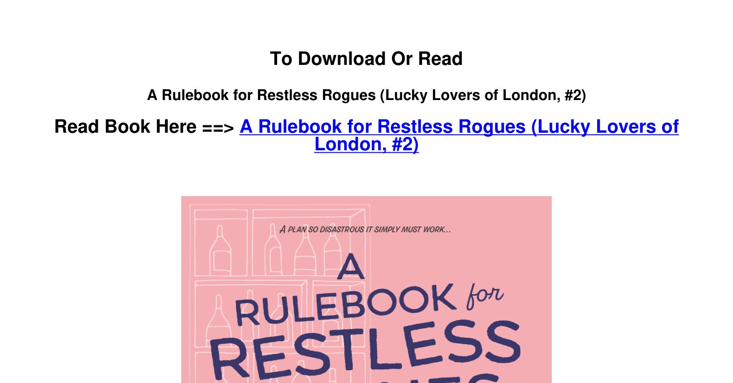 epub DOWNLOAD A Rulebook for Restless Rogues Lucky Lovers of London 2 ...