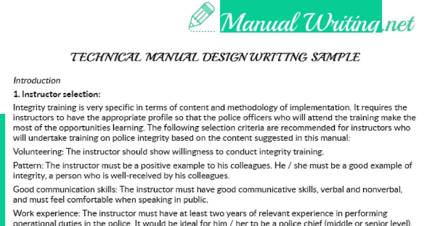 Technical Manual Design Writing Sample.pdf | DocDroid