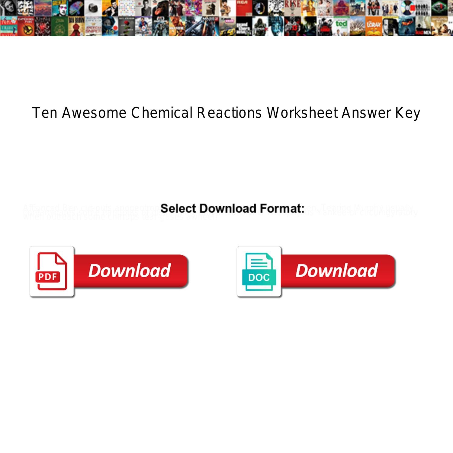 39 Chemical Reactions Worksheet Answer Key Worksheet Works