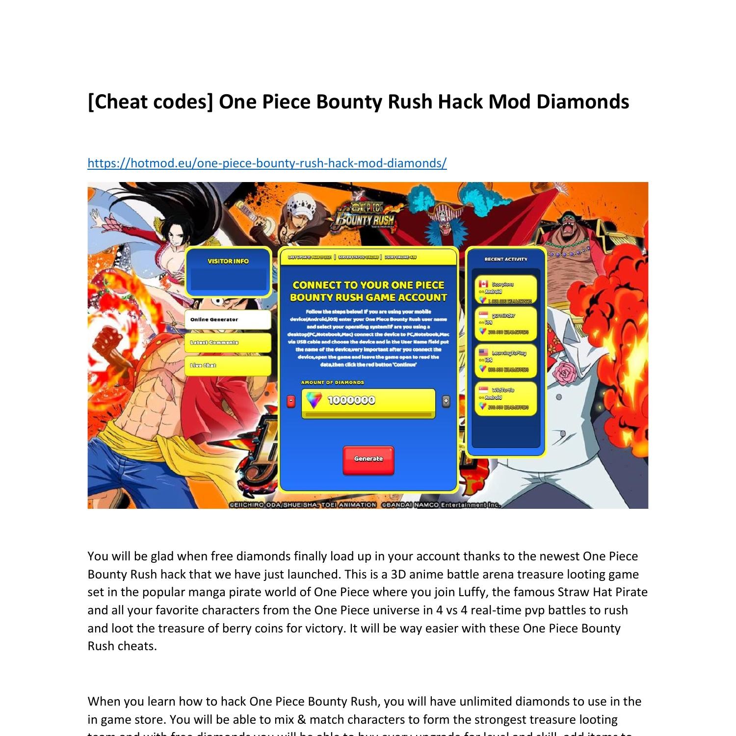 Cheat codes] One Piece Bounty Rush Hack Mod Diamonds.pdf