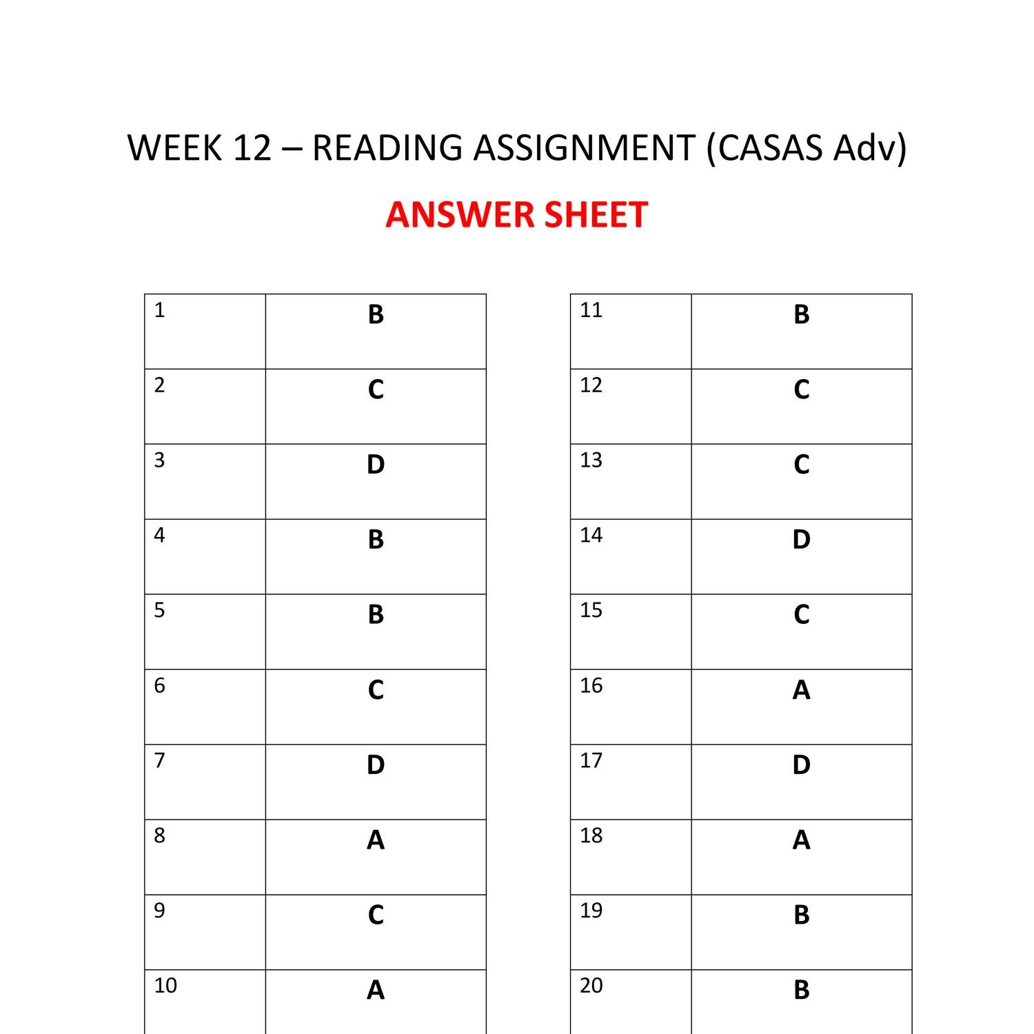 Week 12 Reading CASAS Practice Advanced Answer Key.docx DocDroid