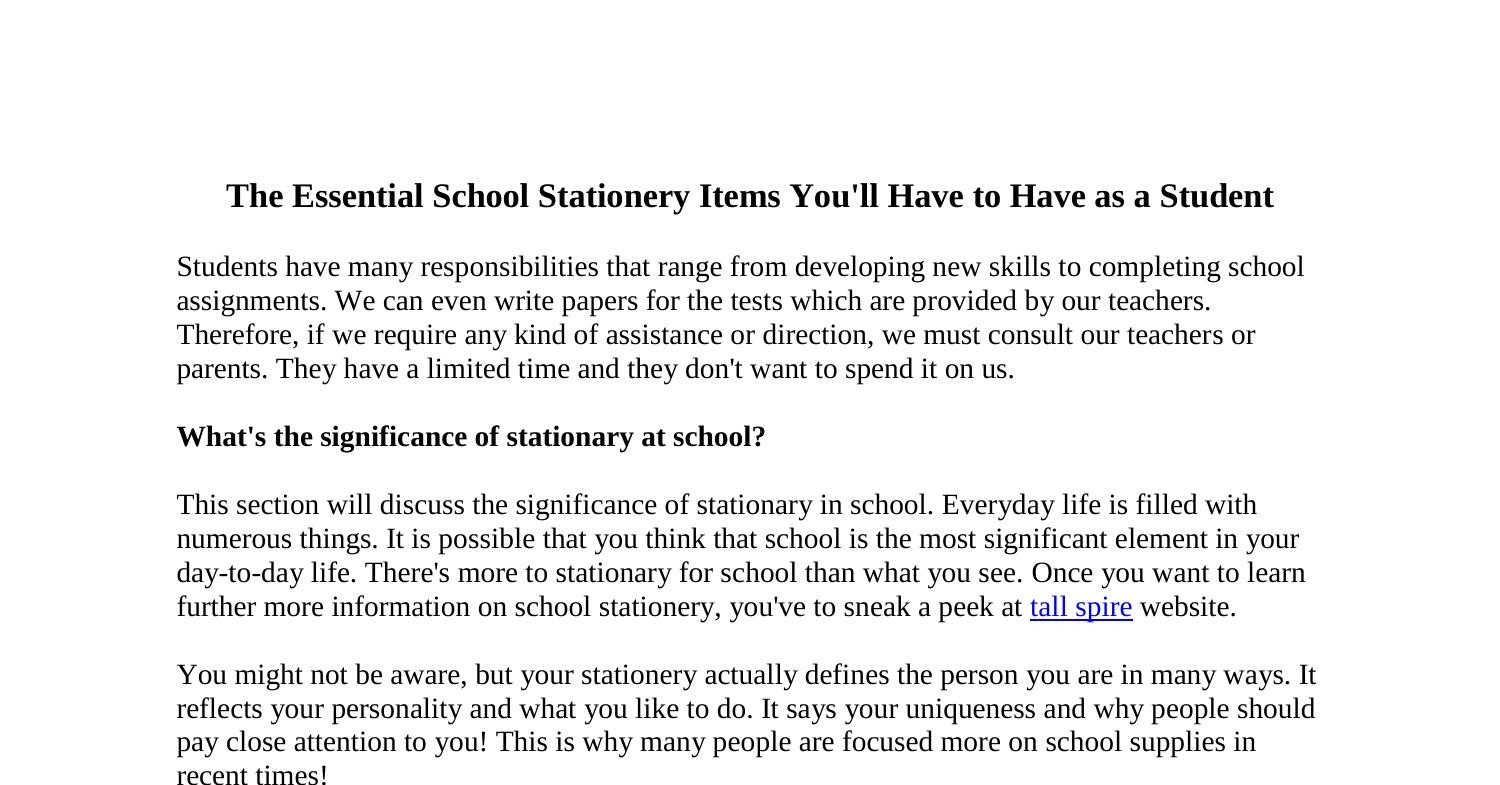 The Essential School Stationery Items You.pdf.pdf DocDroid
