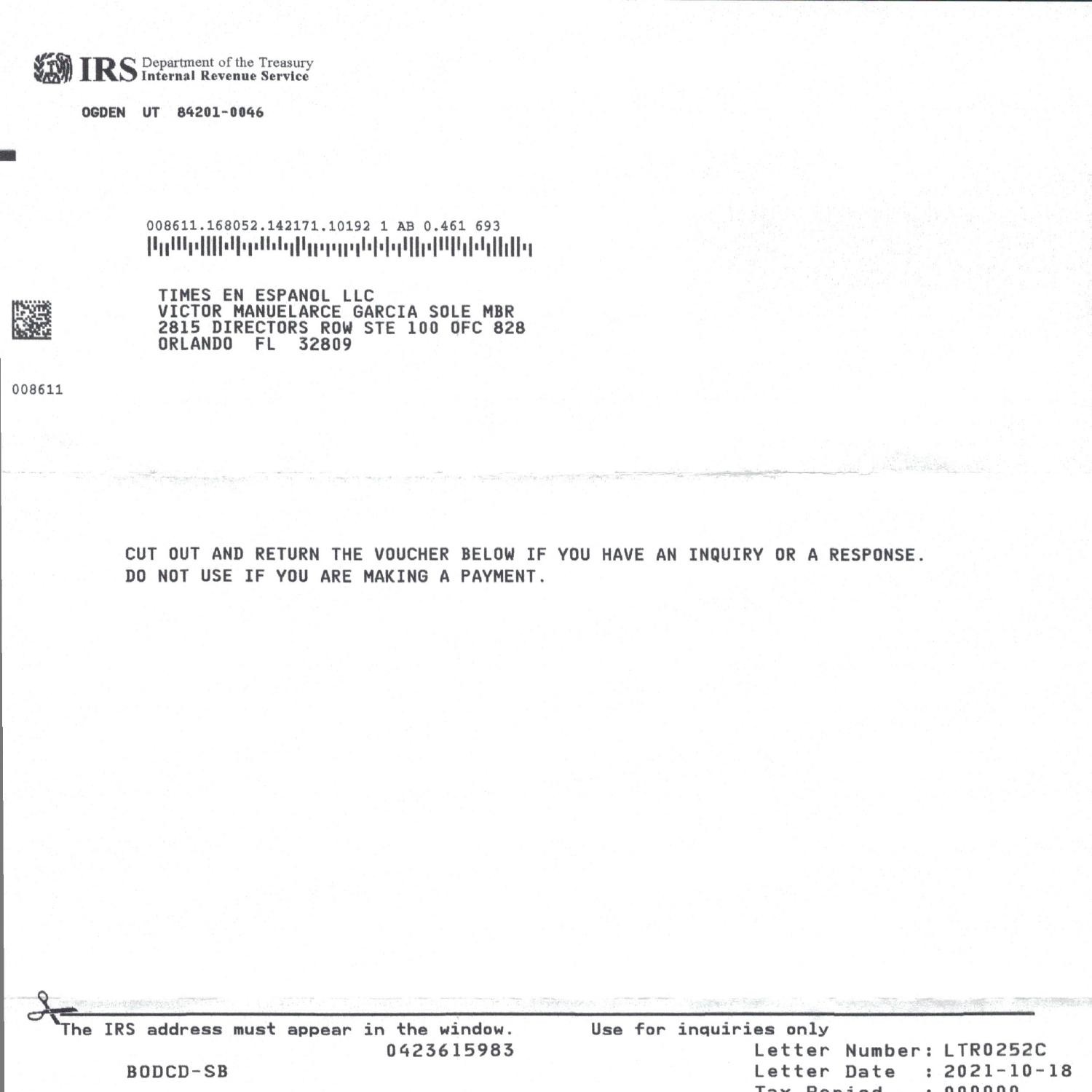 THE TIMES EN ESPANOL, LLC EIN CORRECTION CONF. [128512].pdf DocDroid