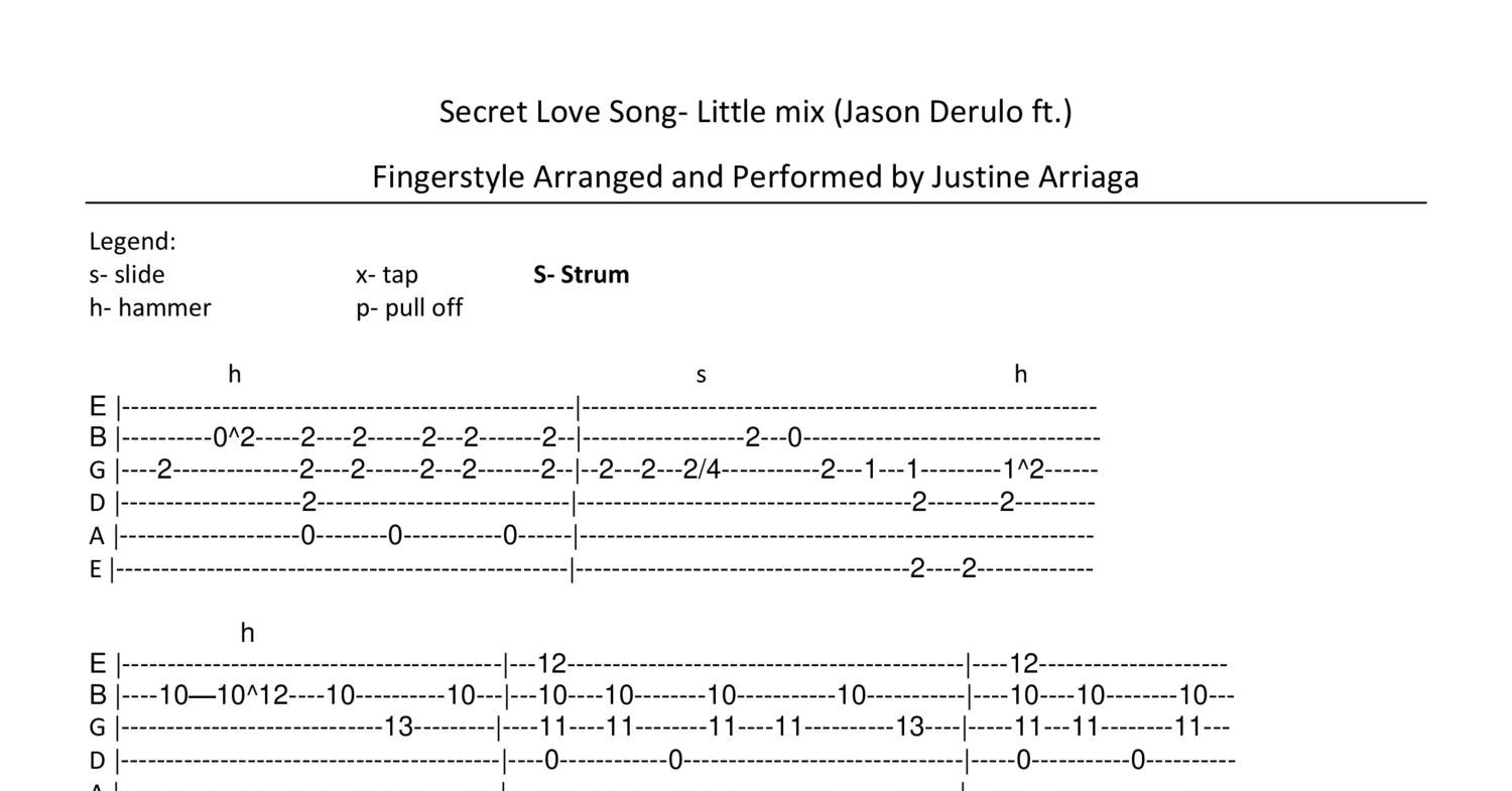Secret Love Song Fingerstyle Tabs by Justine Arriaga.docx DocDroid
