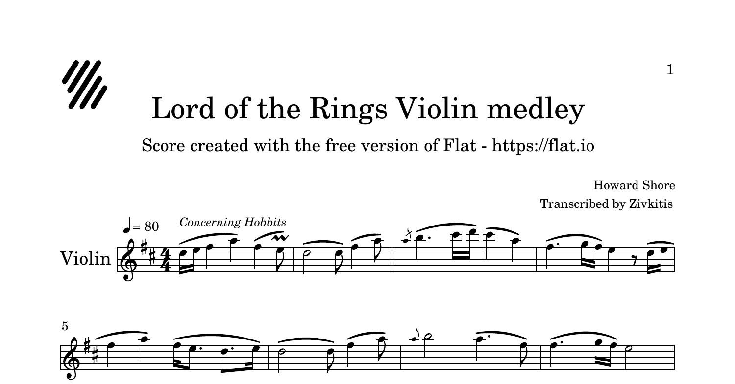 ingen forbindelse Misforståelse ventilation Lord of the Rings Violin medley (1).pdf | DocDroid