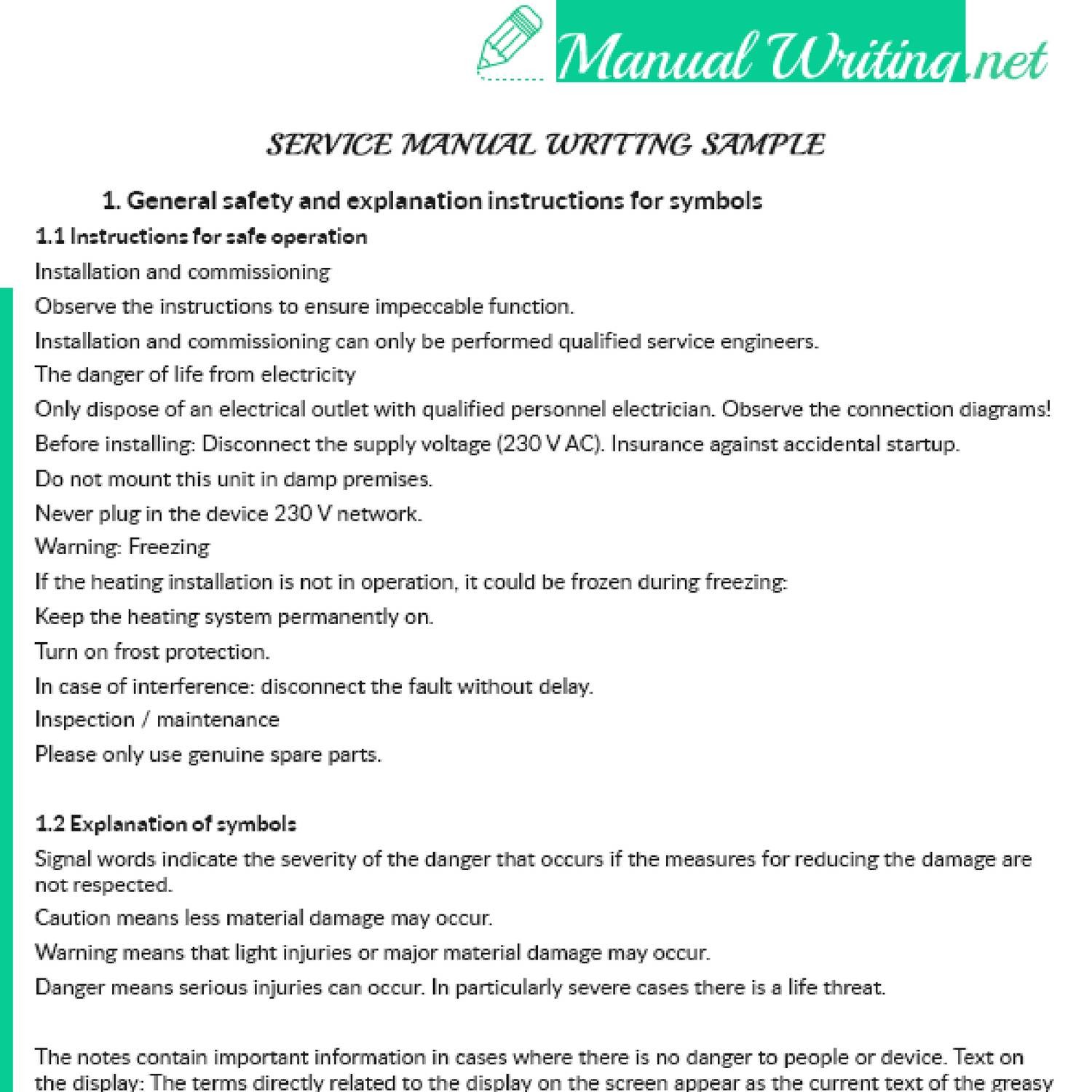 Service Manual Writing Sample.pdf | DocDroid