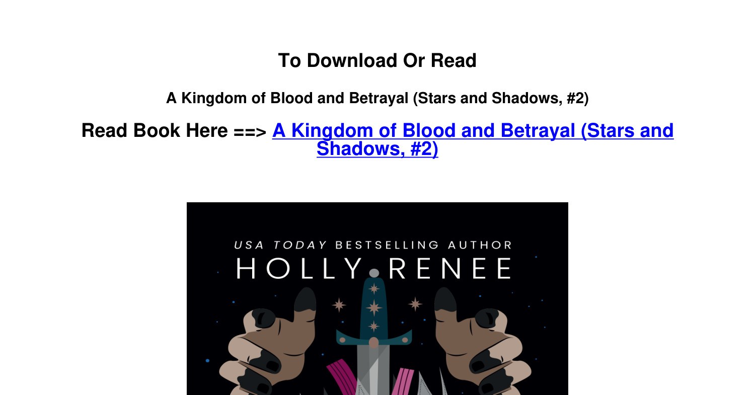 DOWNLOAD Pdf A Kingdom of Blood and Betrayal Stars and Shadows 2 By