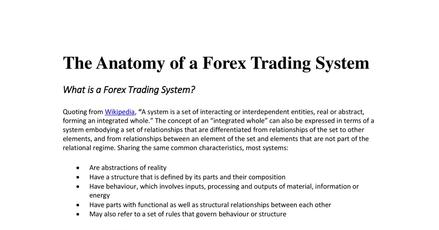 The Anatomy Of A Forex Trading System Pdf Docdroid - 