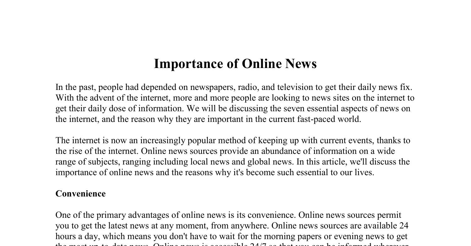 Free Online News Articles