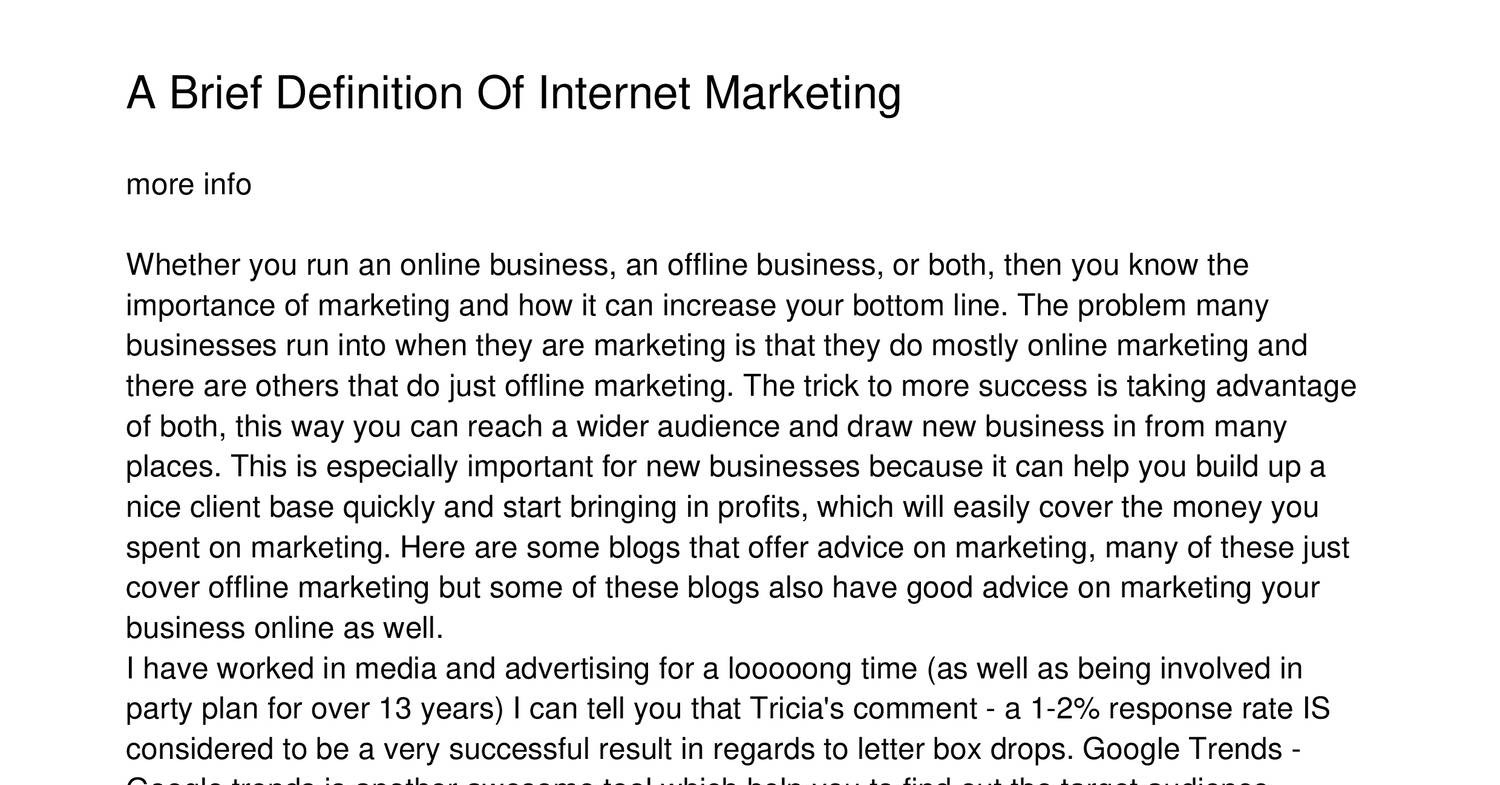A Brief Definition Of Internet 