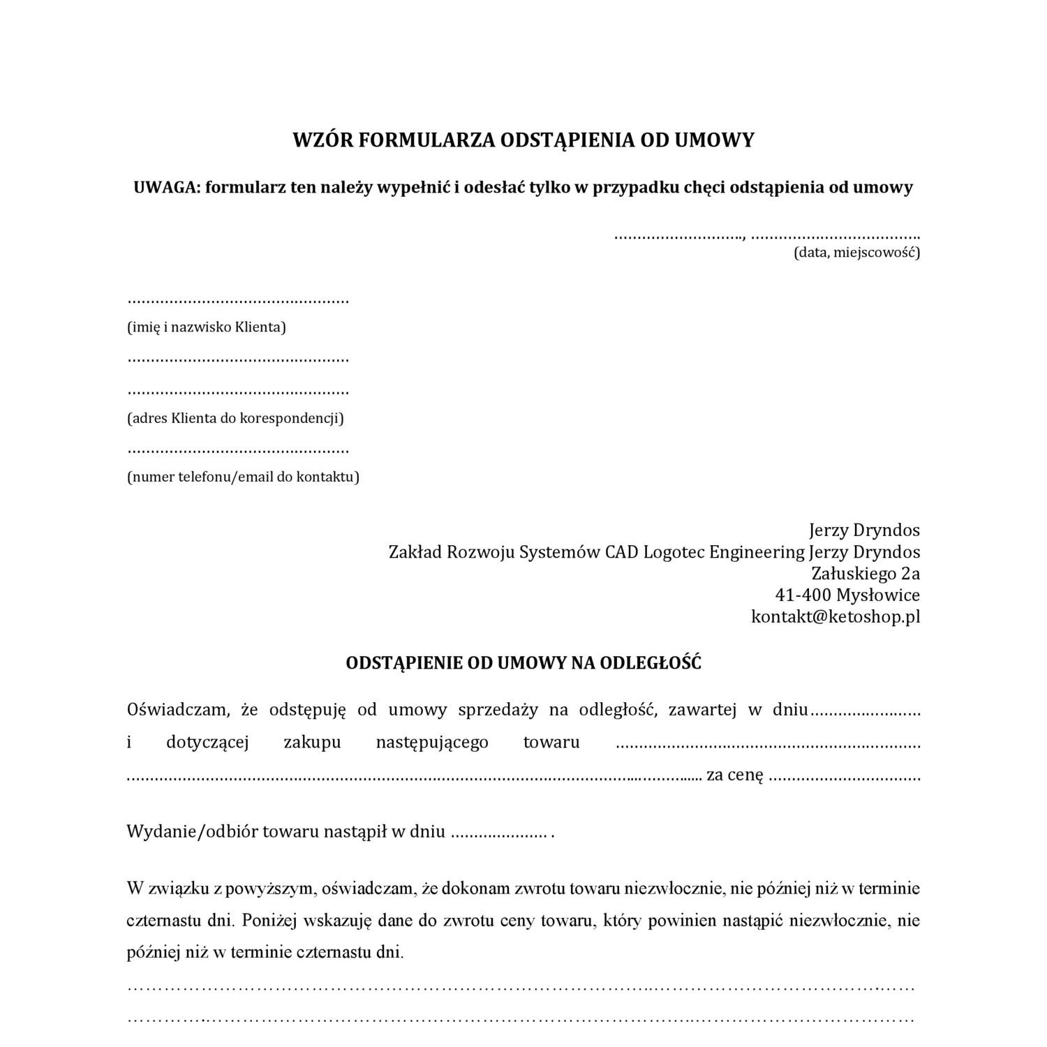 WZÓR FORMULARZA ODSTĄPIENIA OD UMOWY.pdf | DocDroid