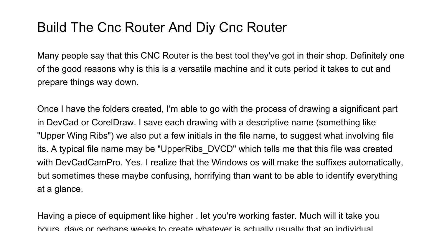 Build Your Own Cnc Router And Diy Cnc Routeroetlx.pdf.pdf | DocDroid