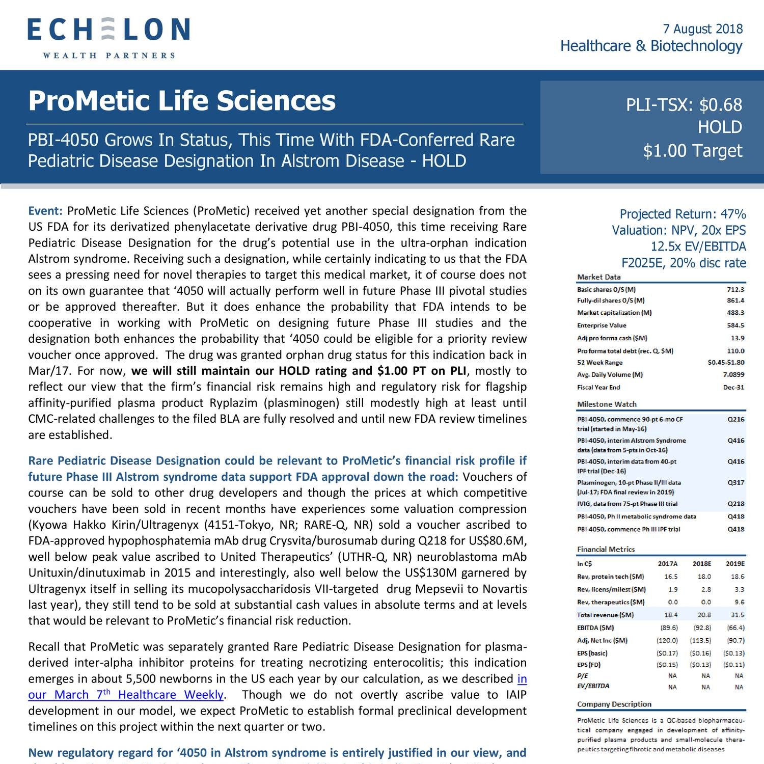 ProMetic Life Sciences Inc. - Echelon Wealth Partners.pdf | DocDroid