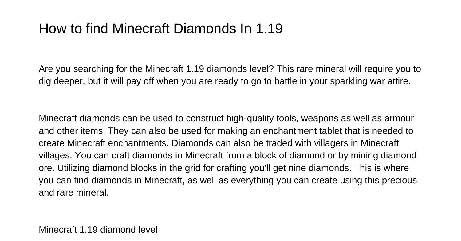 How to find Minecraft Diamonds In 119ylaea.pdf.pdf | DocDroid