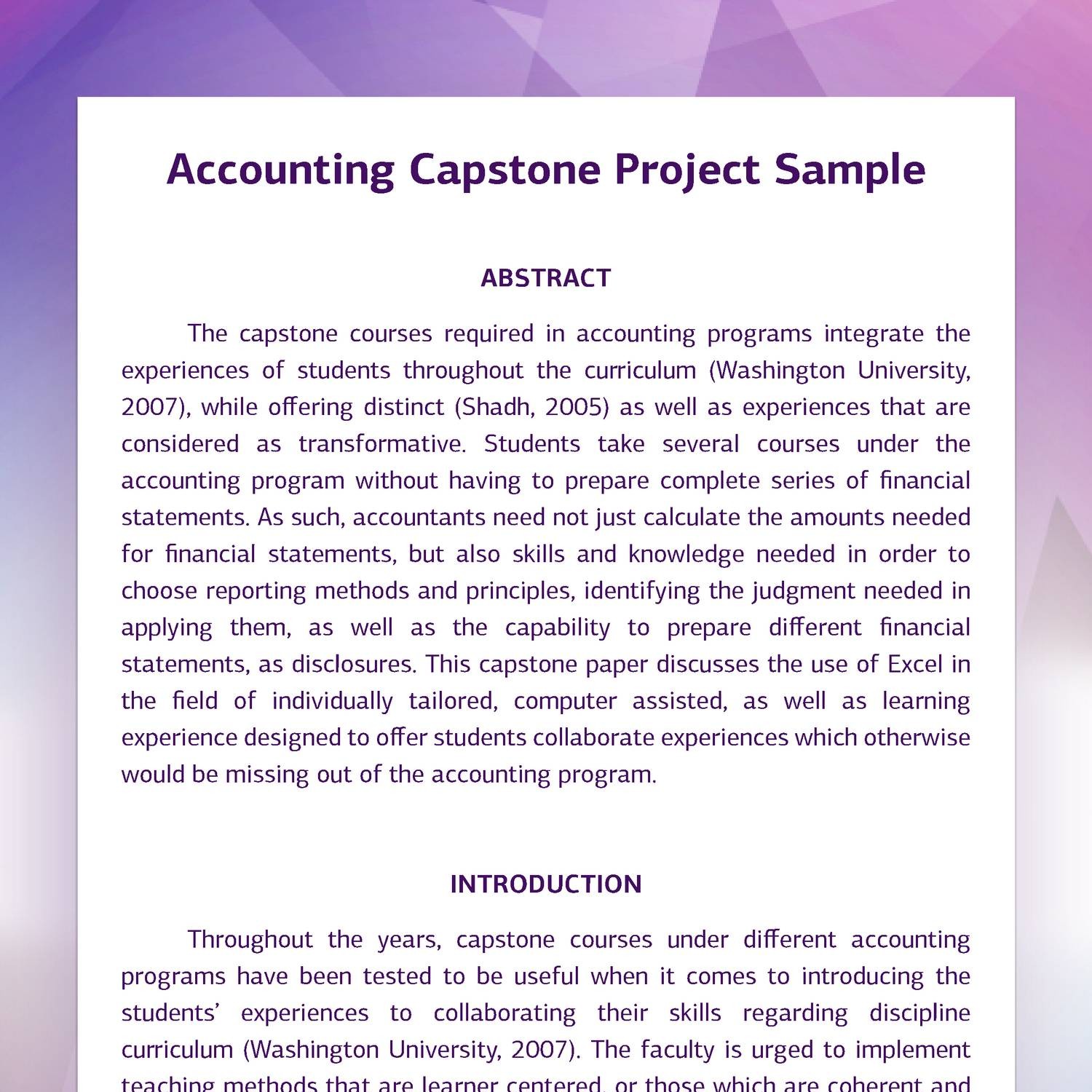 capstone project examples business