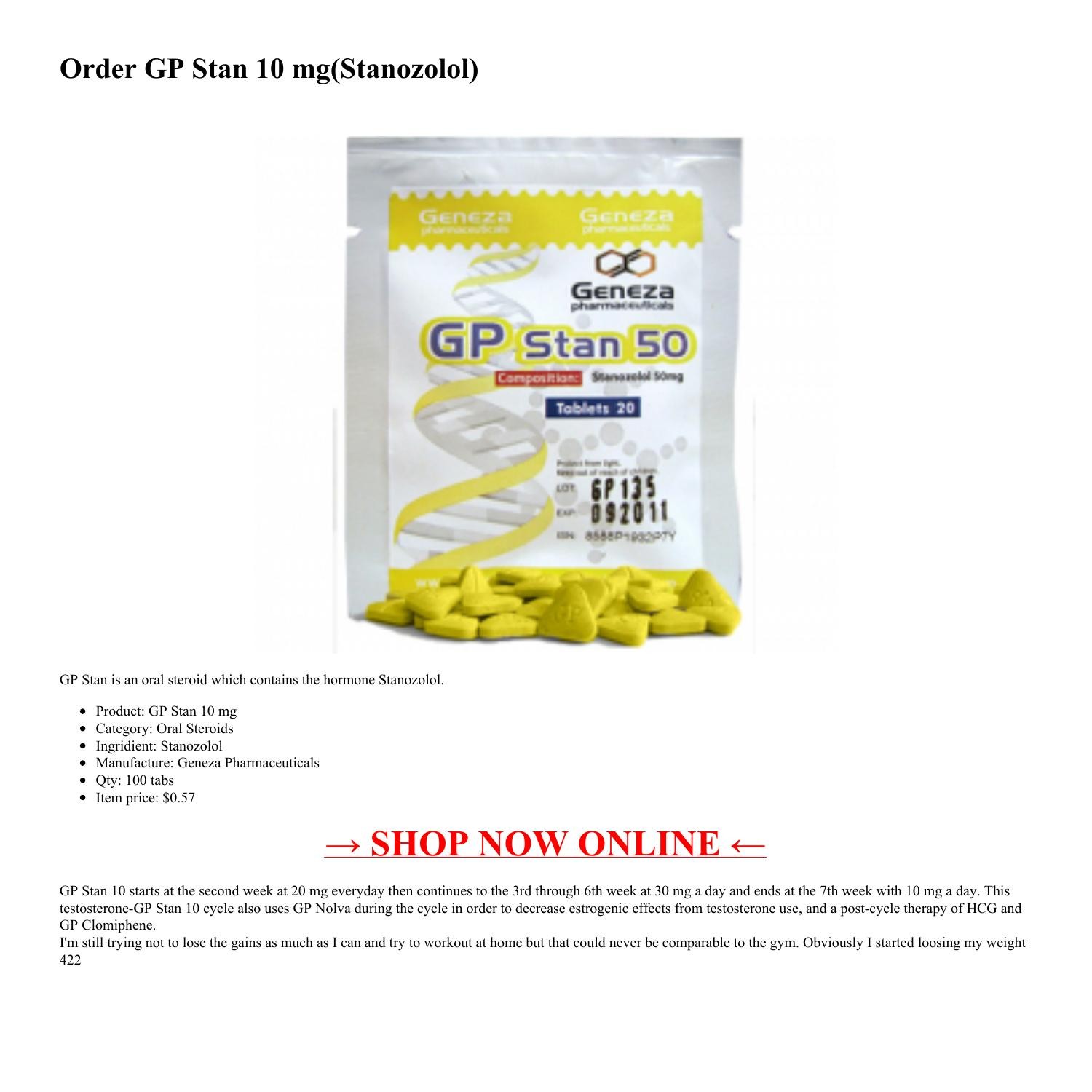 Order GP Stan 10 mg(Stanozolol) by Geneza Pharmaceuticals in ...