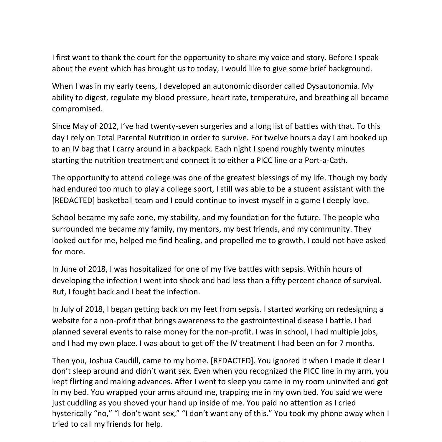 Kayla Cotten Victim Impact Statement pdf DocDroid