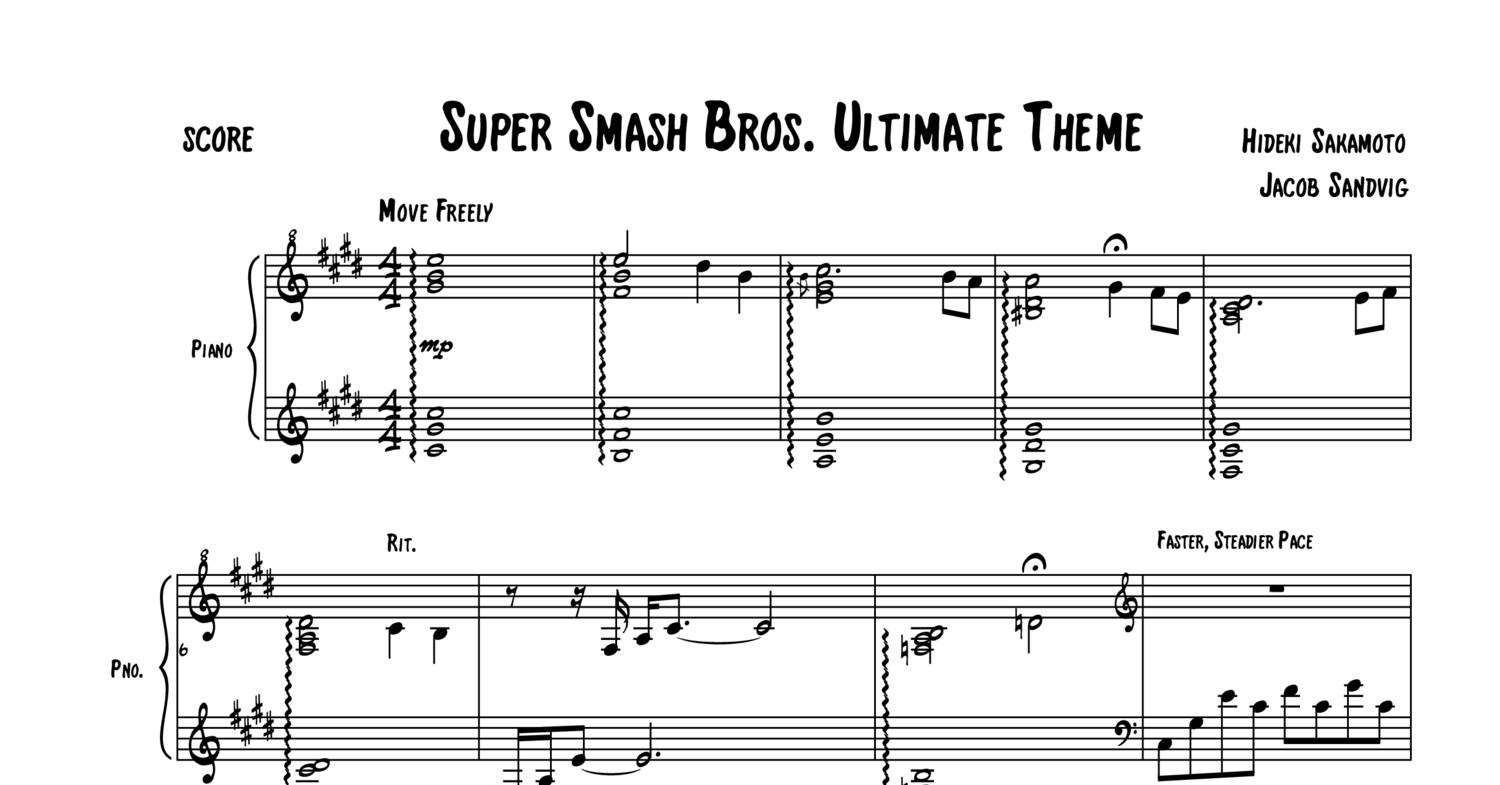 Super Smash Bros Theme Song Piano Sheet Music لم يسبق له مثيل