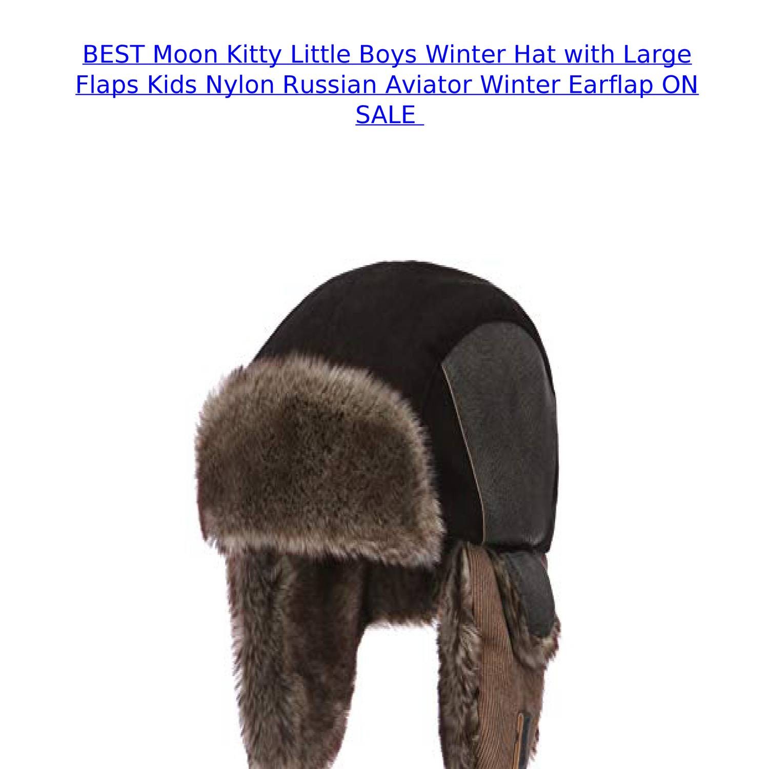 Moon Kitty Little Boys Winter Hat with Large Flaps Kids Nylon Russian/Aviator Winter Earflap Cap 