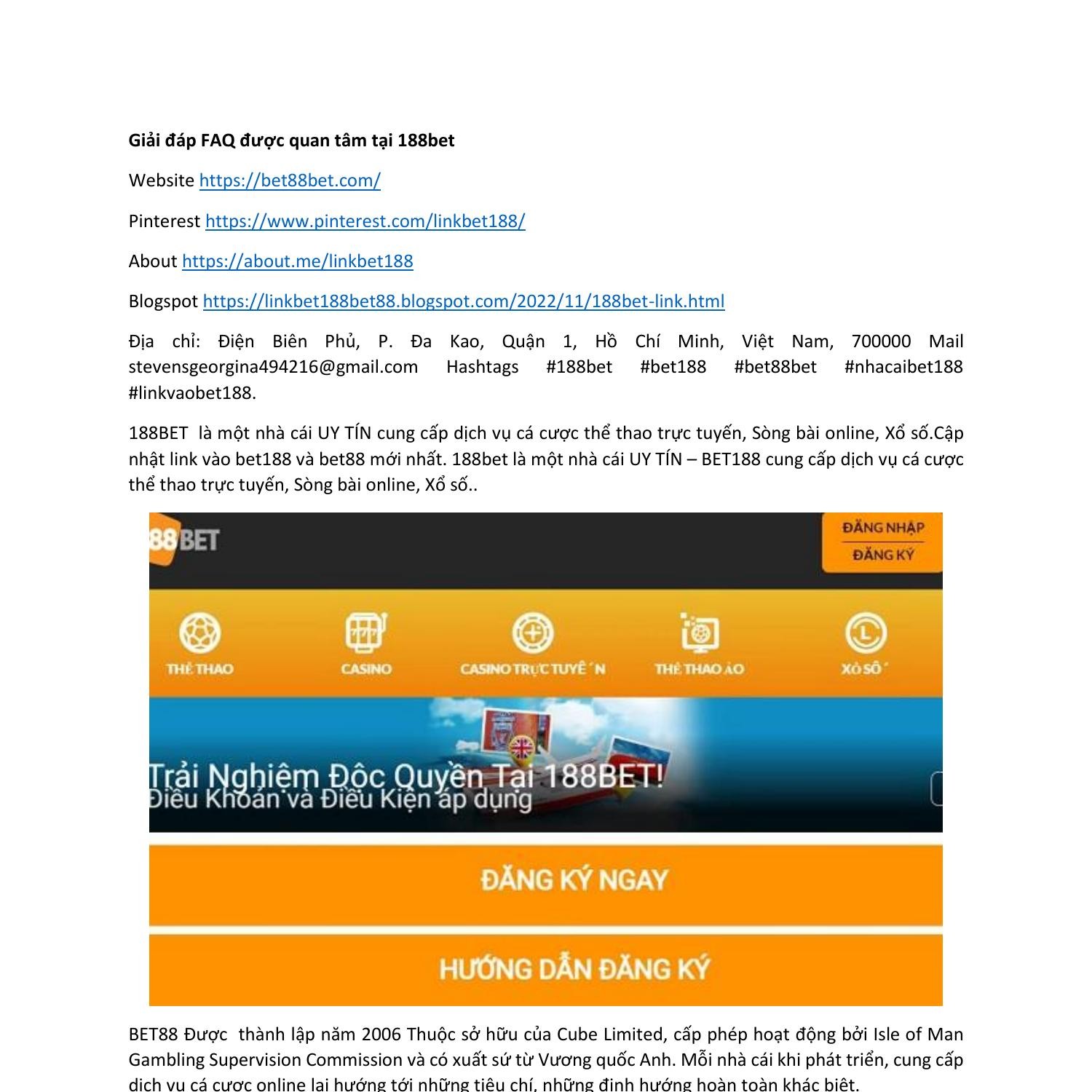 Khám Phá Thế Giới Cá Cược Trực Tuyến Cùng 188bet links - Hướng Dẫn & Kinh Nghiệm Chiến Thắng
