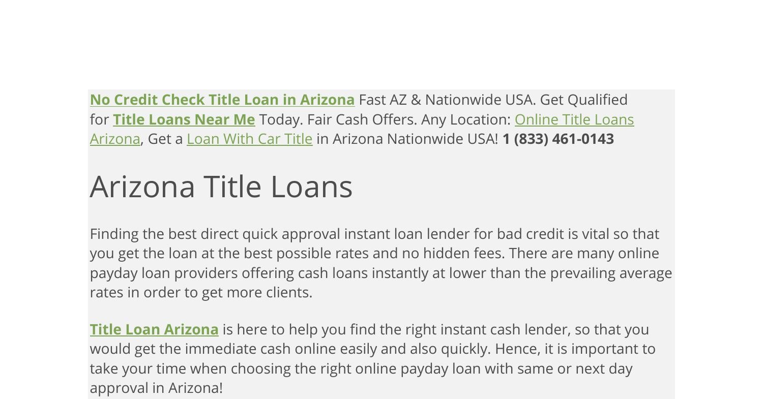 No Credit Check Title Loan in Arizona.pdf DocDroid