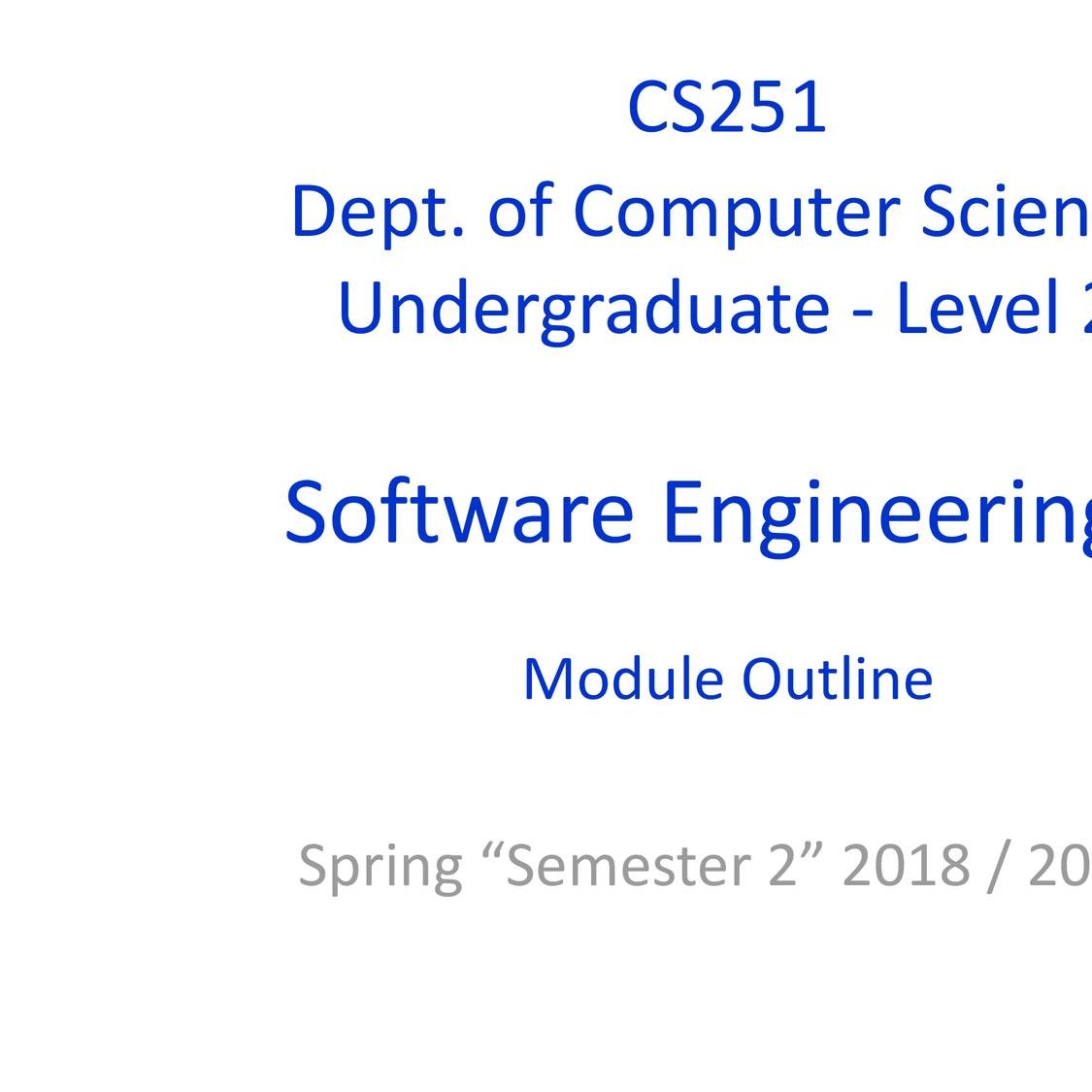 CS251 Software Engineering I Lectures 0 1 Intro Software 