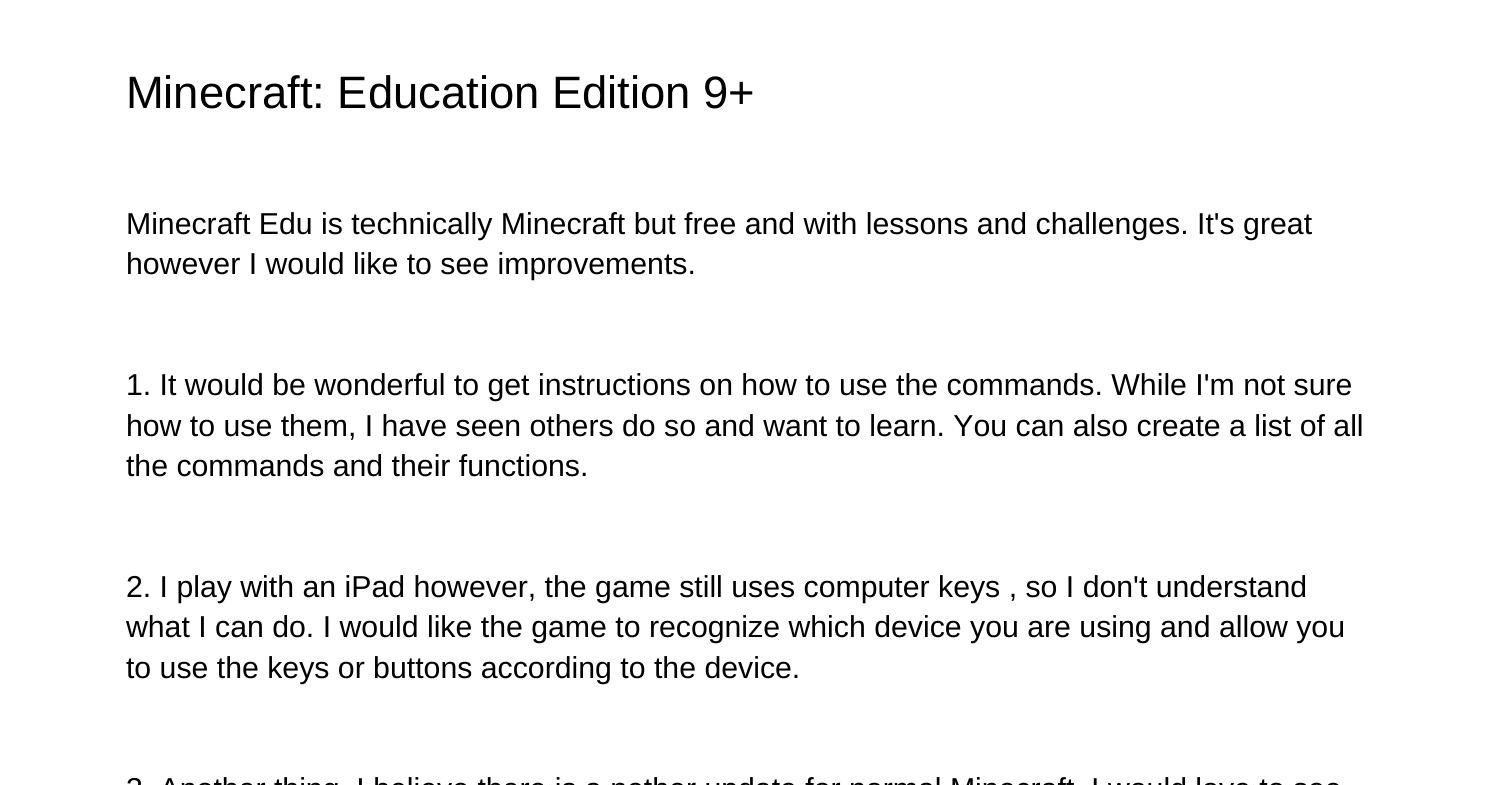 Minecraft Education Edition 9wffsm pdf pdf DocDroid