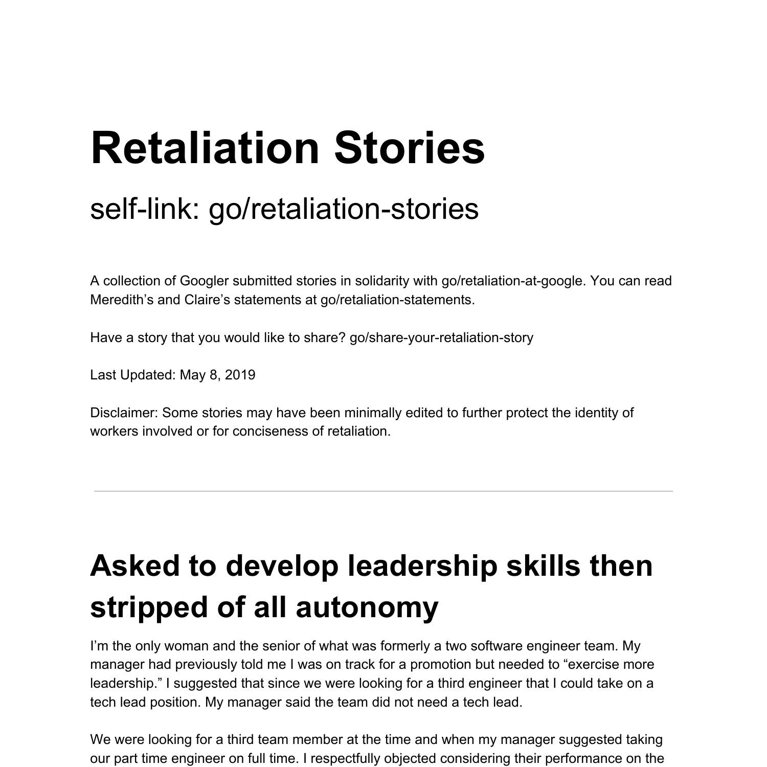 Examples-Retaliation-at-Google.pdf | DocDroid