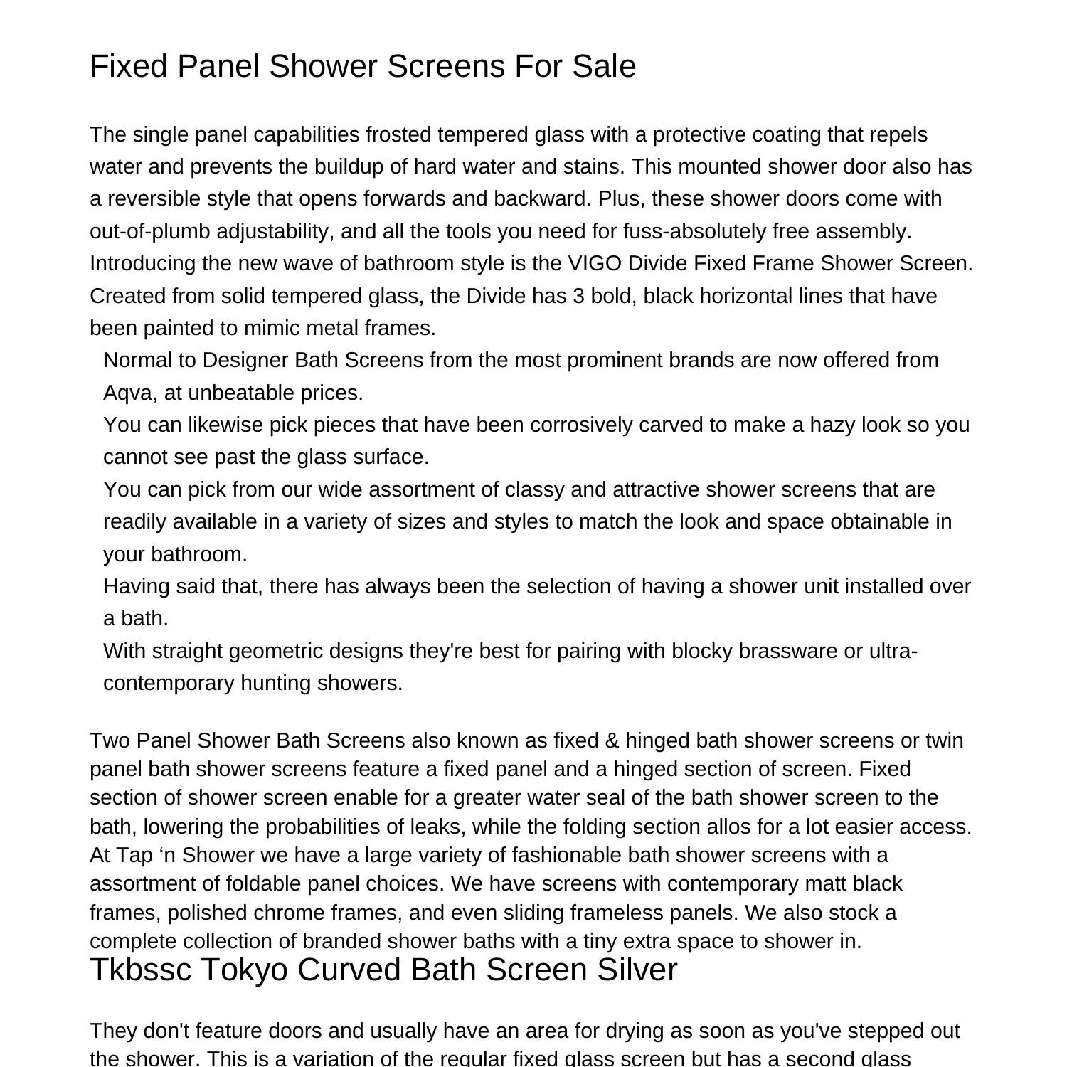 Fixed Panel Shower Screens For Saleldudc.pdf.pdf | DocDroid