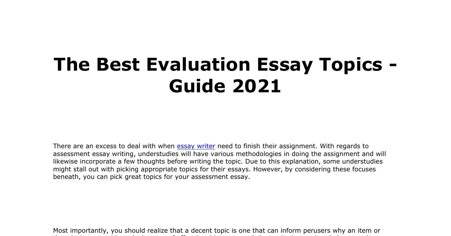 evaluation essay topics for college students